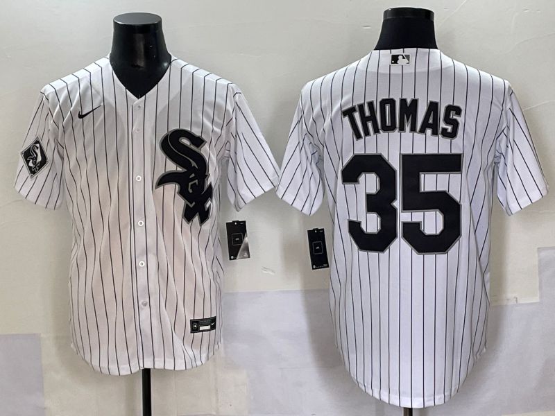 Men 2025 Chicago White Sox #35 Thomas White Stripe Game Nike MLB Jersey style 5->houston astros->MLB Jersey
